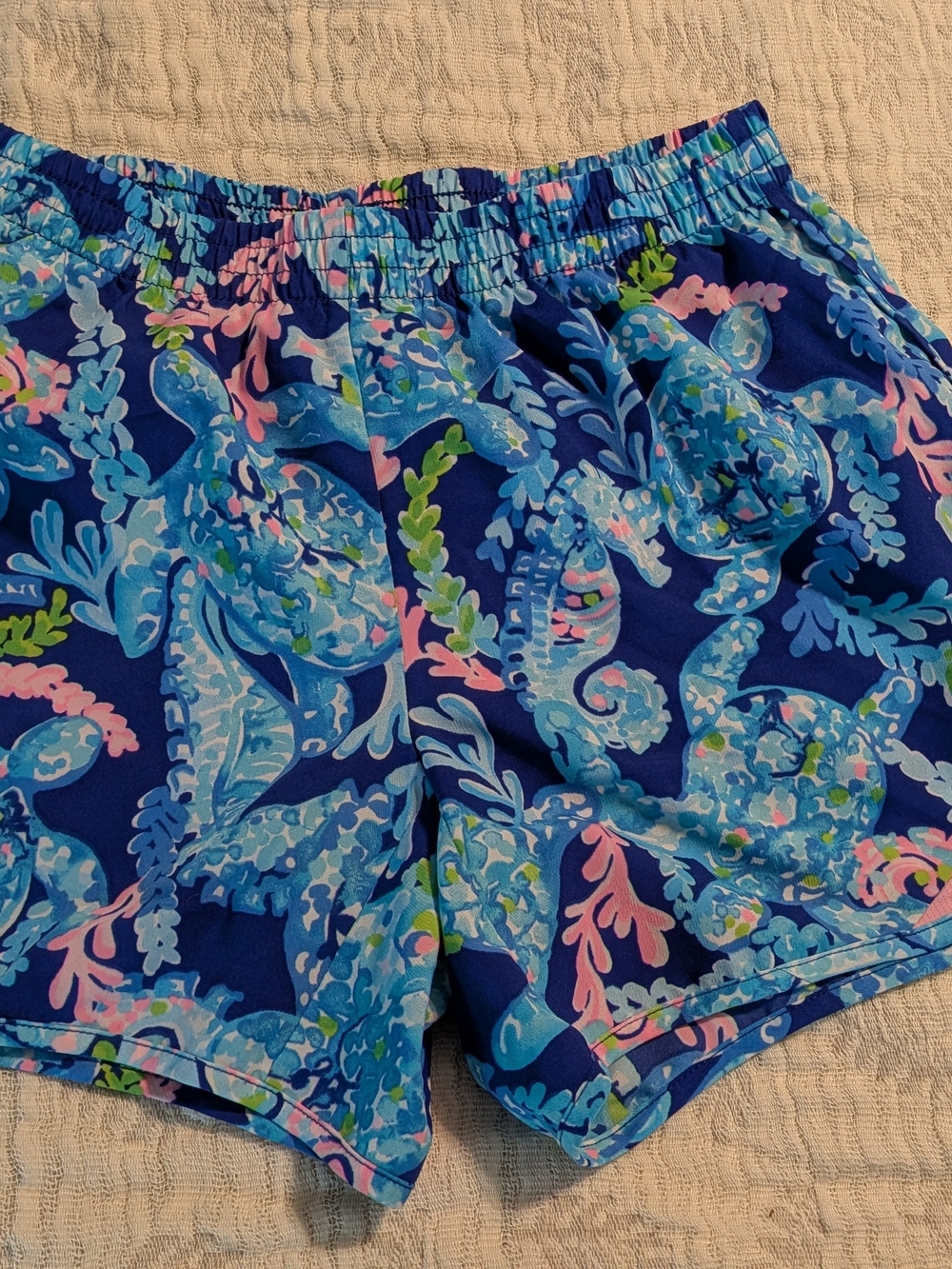Lilly Pulitzer Blue Seaside Print Athletic Shorts